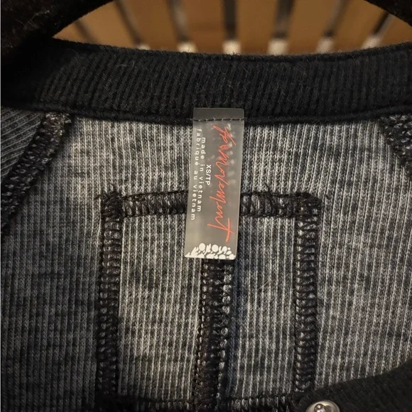 Fp movement black striped Henley Top - Picture 5 of 7